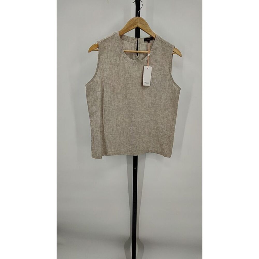 Quince linen Beige Sleeveless Top